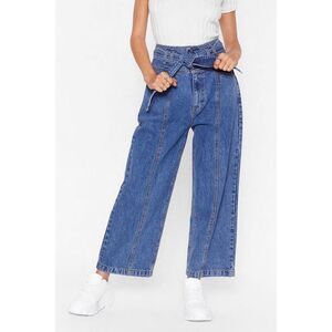 NWT- Nasty Gal Tie Waist Cropped Wide Leg Jeans